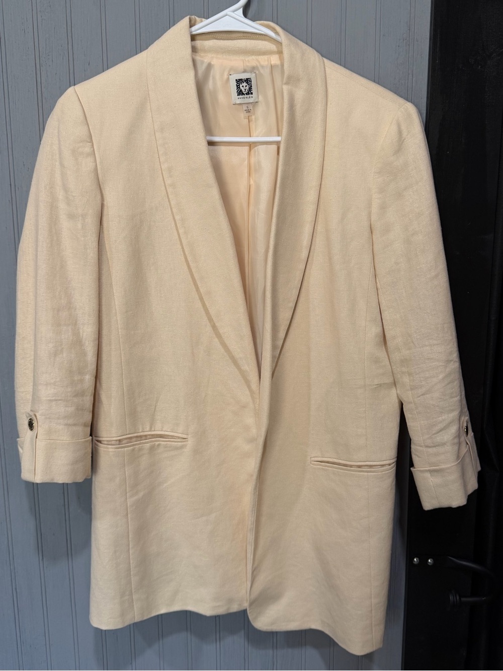 Anne Klein Cream Shawl Collar Blazer Jacket